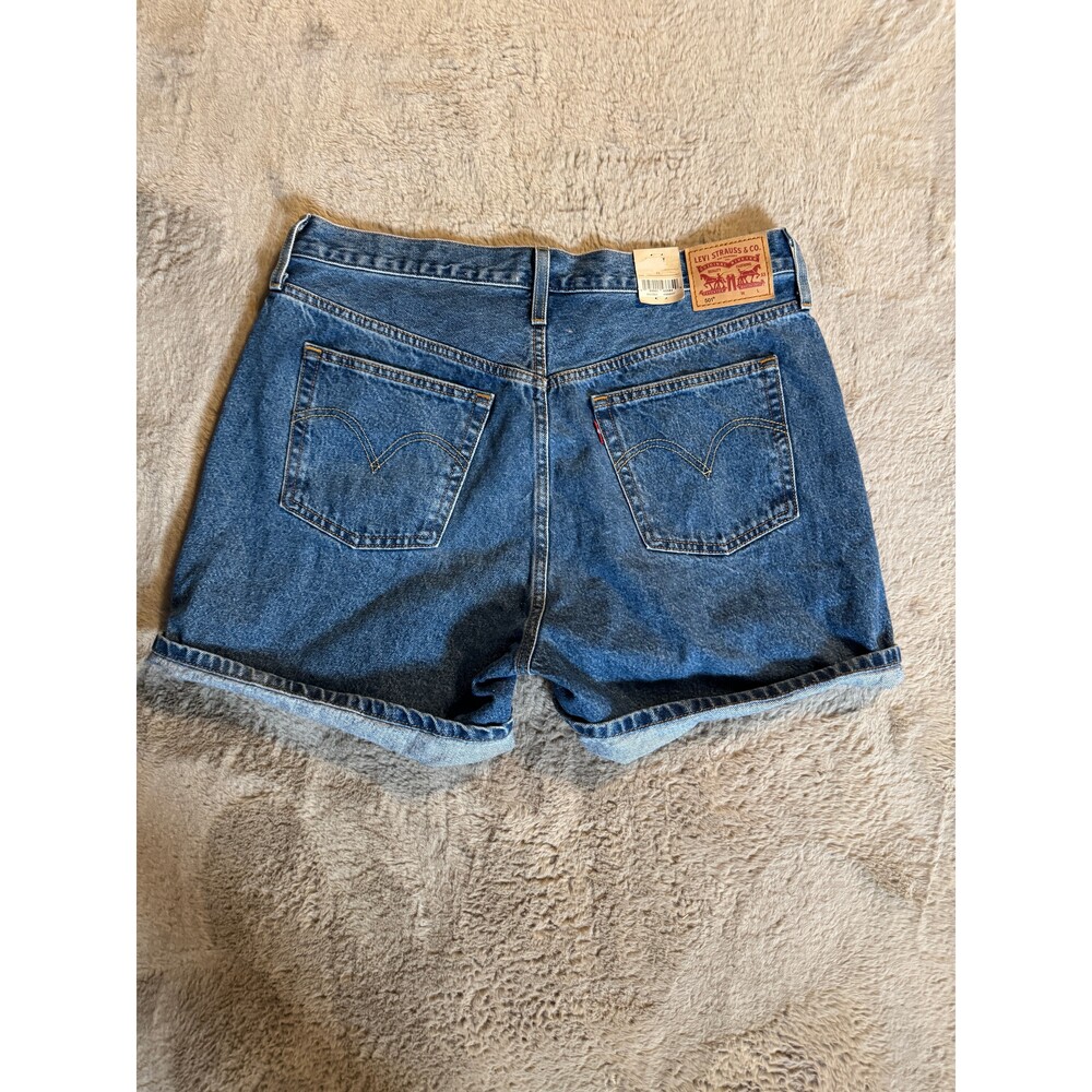 Levi's 501 Mid-Thigh High Rise Straight Fit Denim Shorts Oxnard Choice Sz 33 NWT - Picture 4 of 9